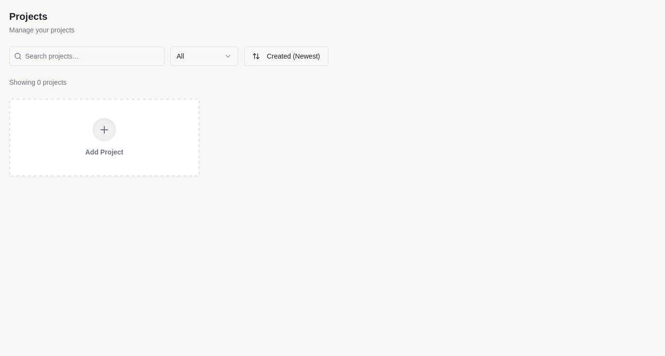 Empty project list in Roled Console